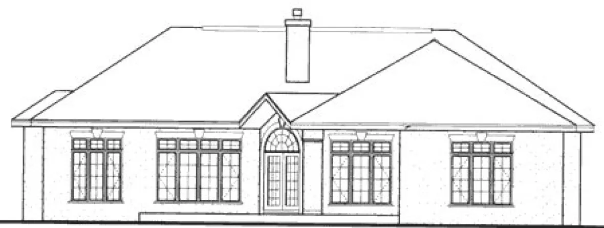 Rear Elevation for House Plan #380879