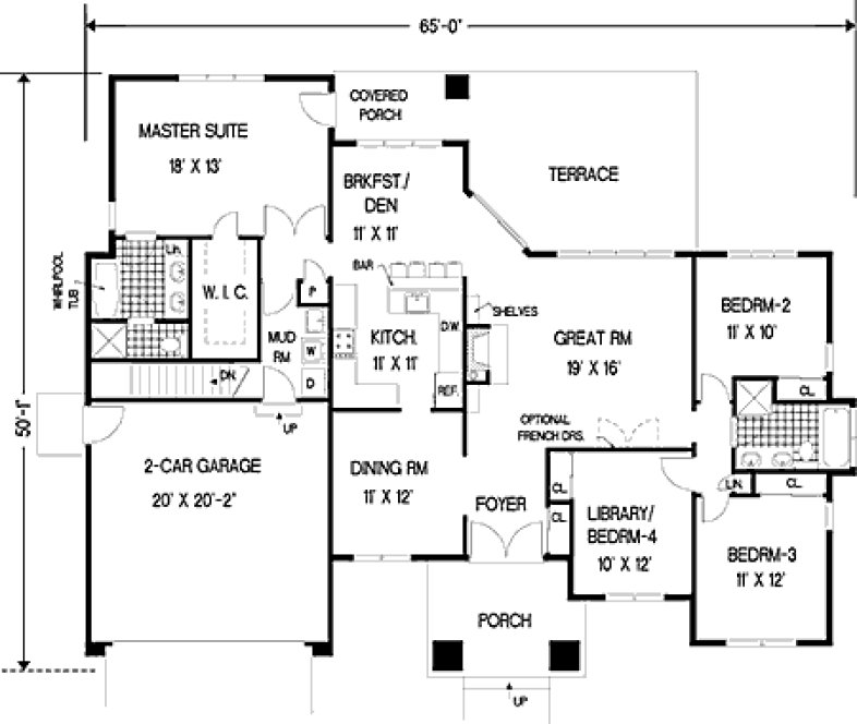 Main Floor Plan for House Plan #380879