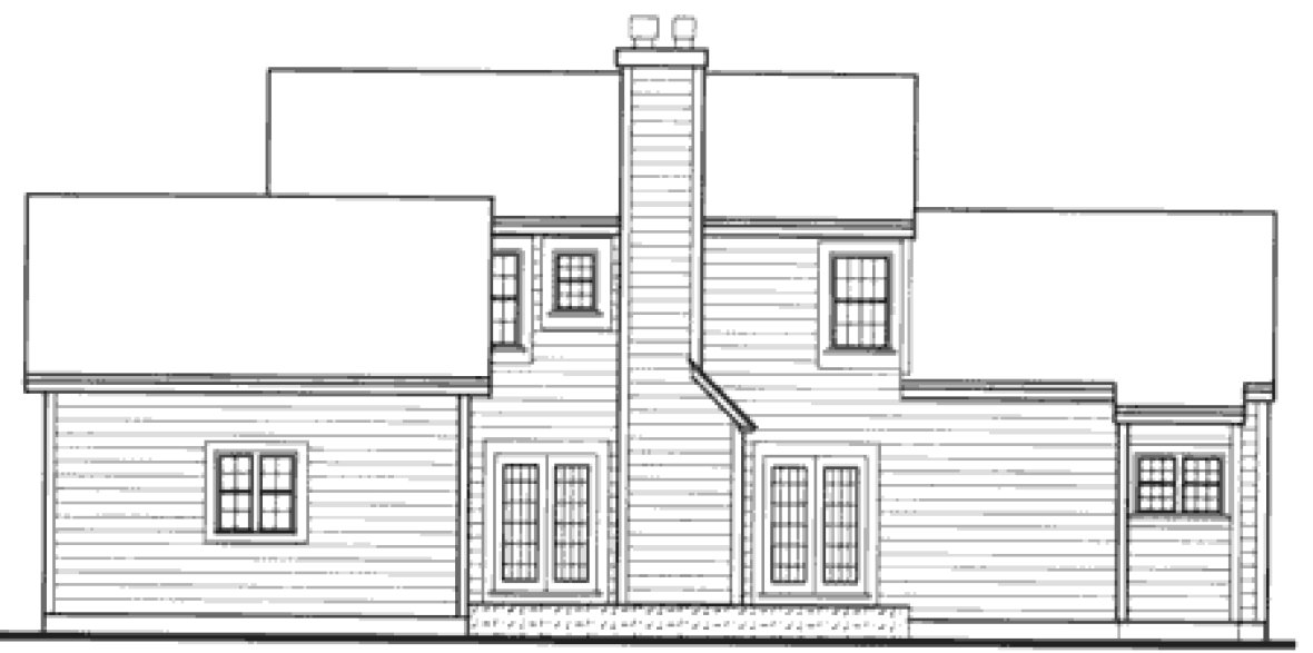 Rear Elevation for House Plan #380979