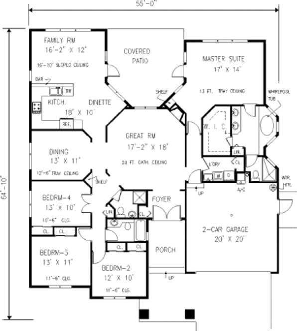 Main Floor Plan for House Plan #381089