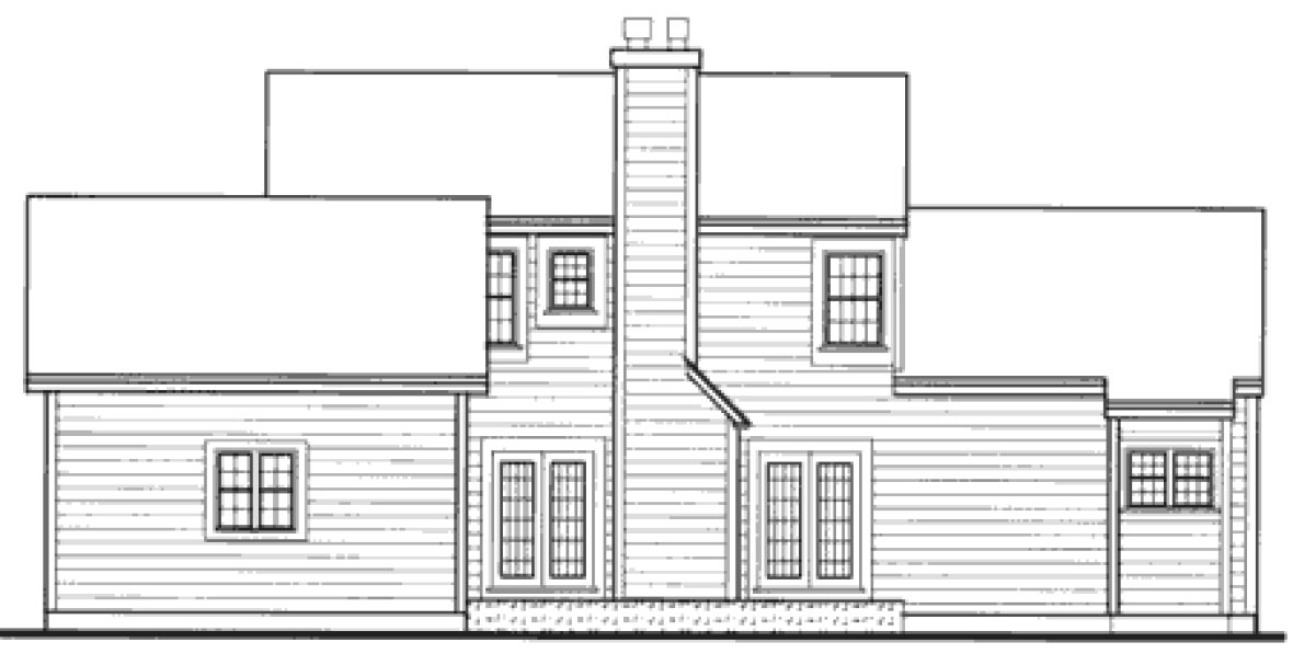 Rear Elevation for House Plan #382089