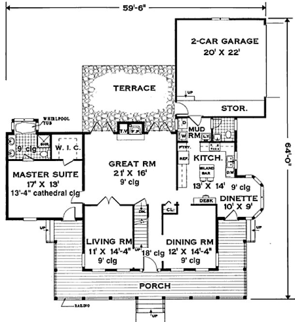 Main Floor Plan for House Plan #382089