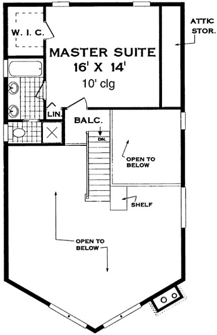 Second Floor Plan for House Plan #384089