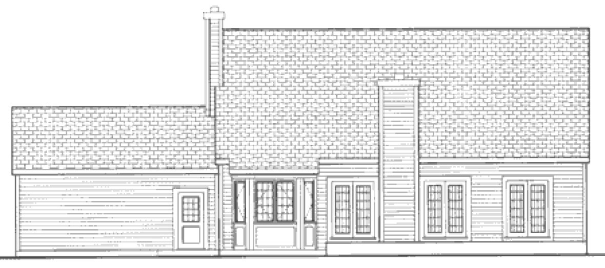 Rear Elevation for House Plan #386089