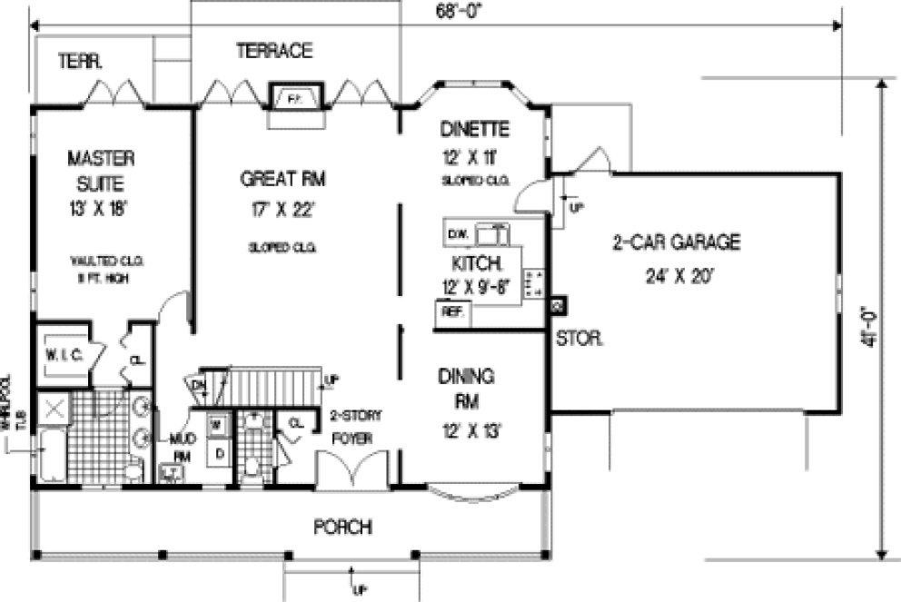 Main Floor Plan for House Plan #386089