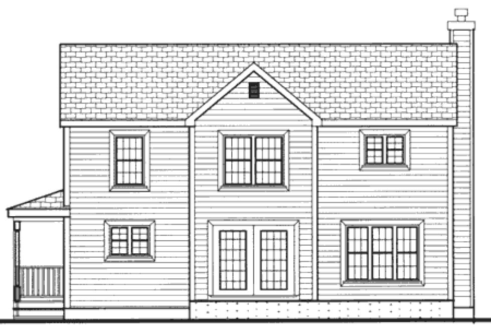 Rear Elevation for House Plan #387089