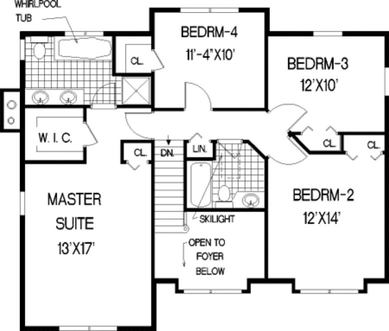 Second Floor Plan for House Plan #387089