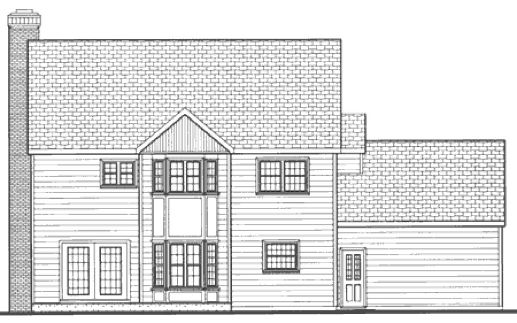 Rear Elevation for House Plan #388089