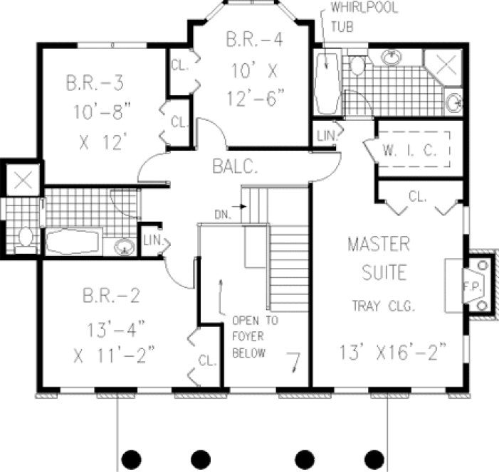 Second Floor Plan for House Plan #388089