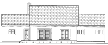 Rear Elevation for House Plan #380189