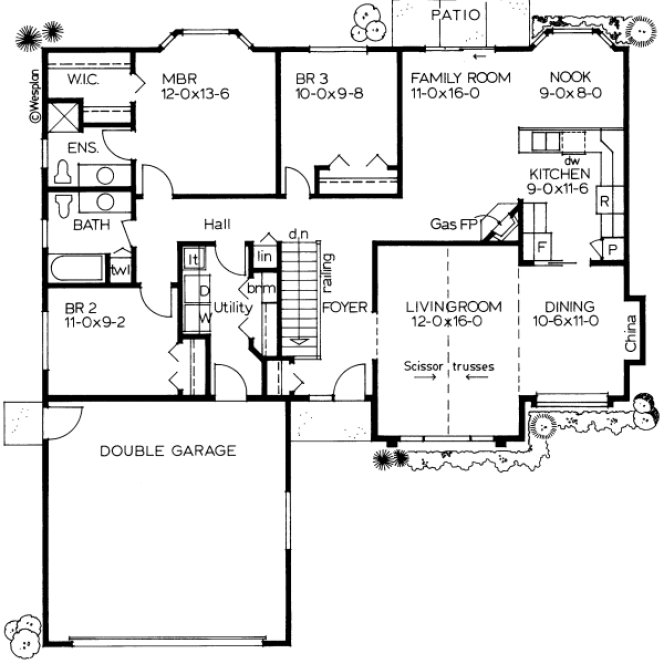 Main Floor Plan for House Plan #201142