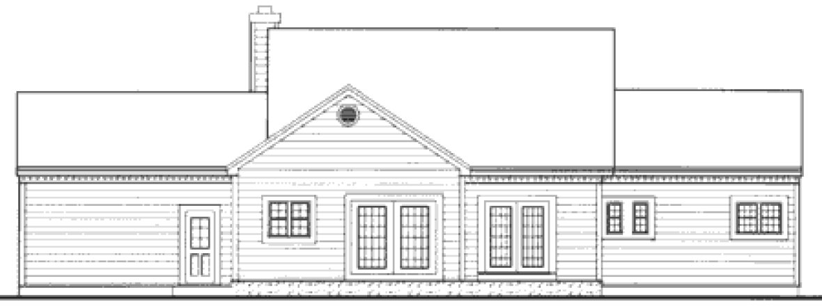 Rear Elevation for House Plan #381189