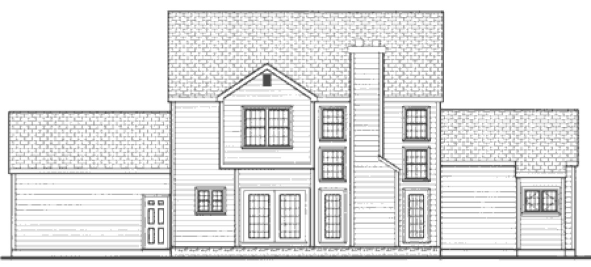 Rear Elevation for House Plan #385189