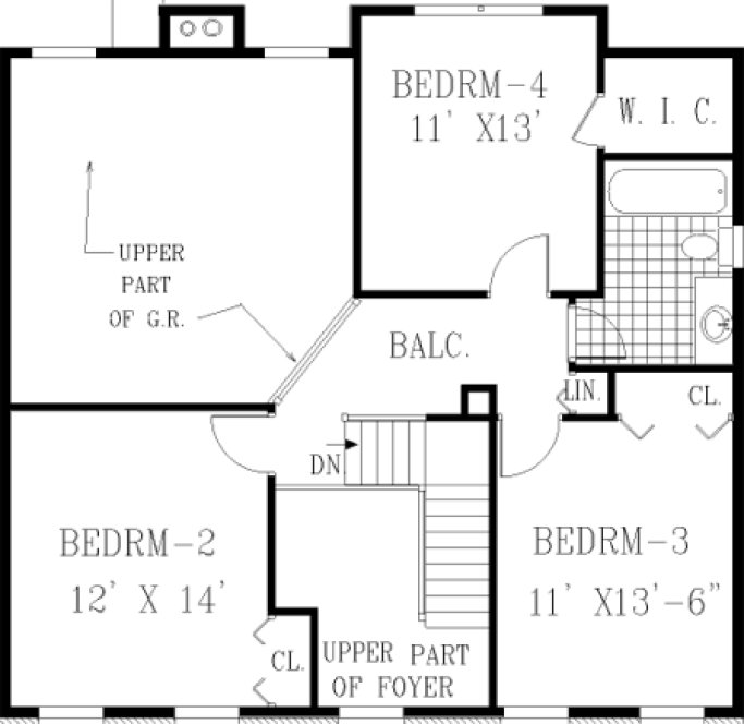 Second Floor Plan for House Plan #385189