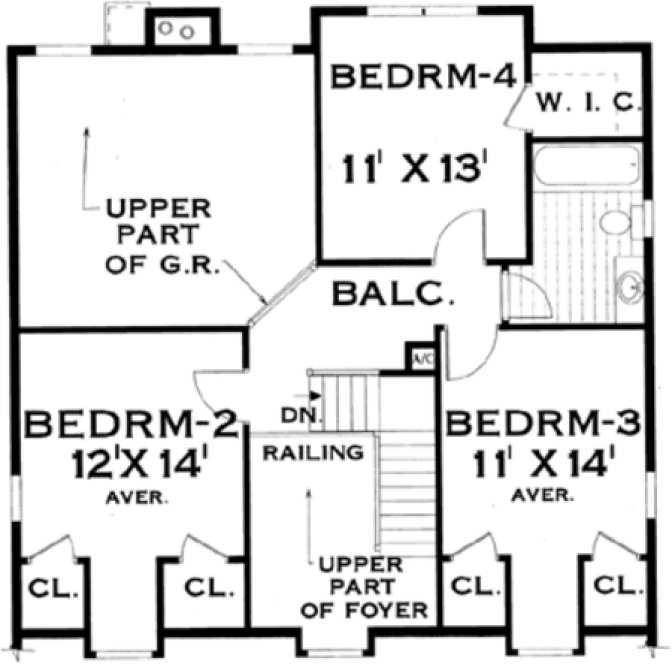 Second Floor Plan for House Plan #386189