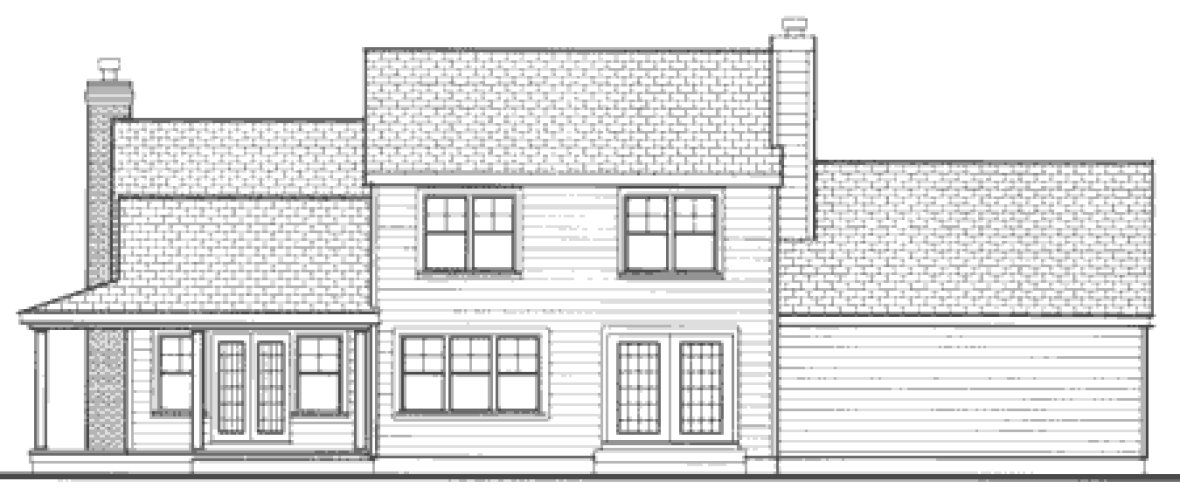 Rear Elevation for House Plan #381099