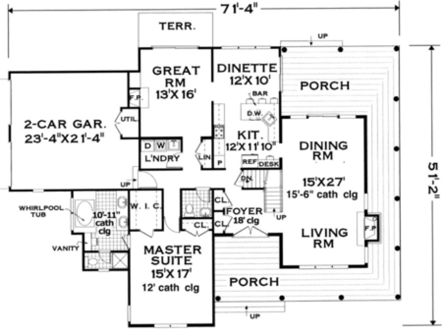 Main Floor Plan for House Plan #381099