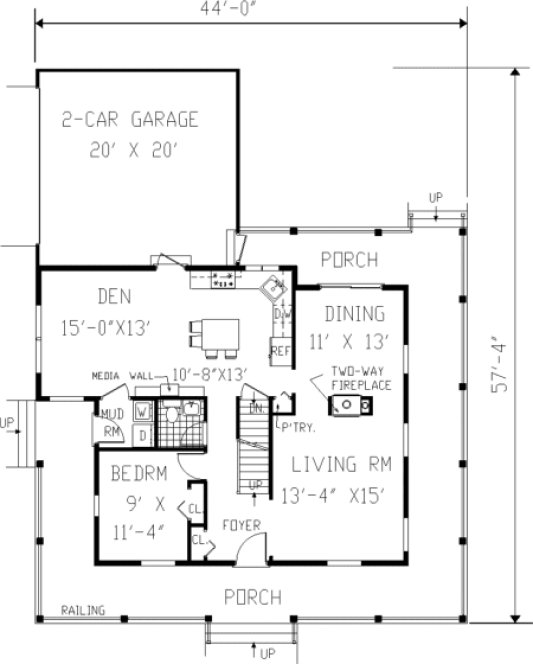 Main Floor Plan for House Plan #382099