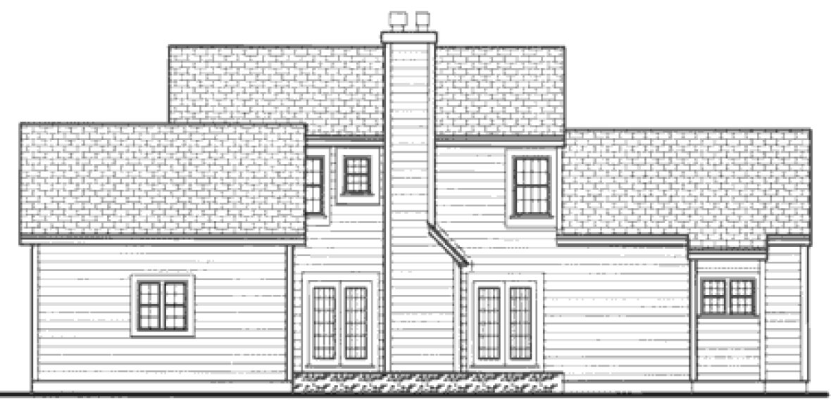 Rear Elevation for House Plan #383099