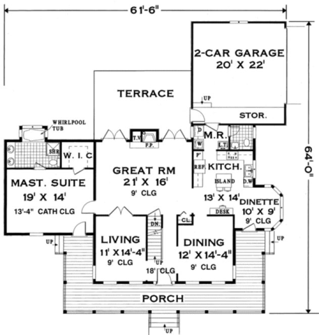 Main Floor Plan for House Plan #383099