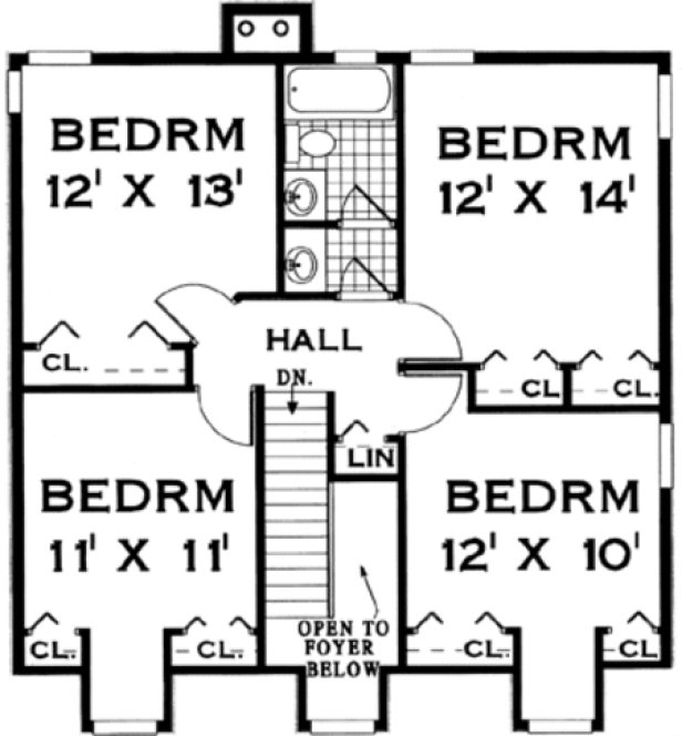 Second Floor Plan for House Plan #383099