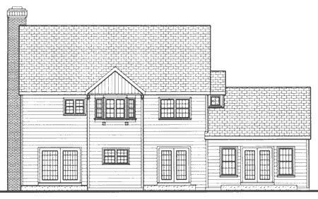 Rear Elevation for House Plan #389099