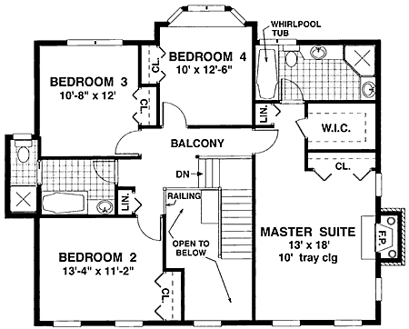 Second Floor Plan for House Plan #389099