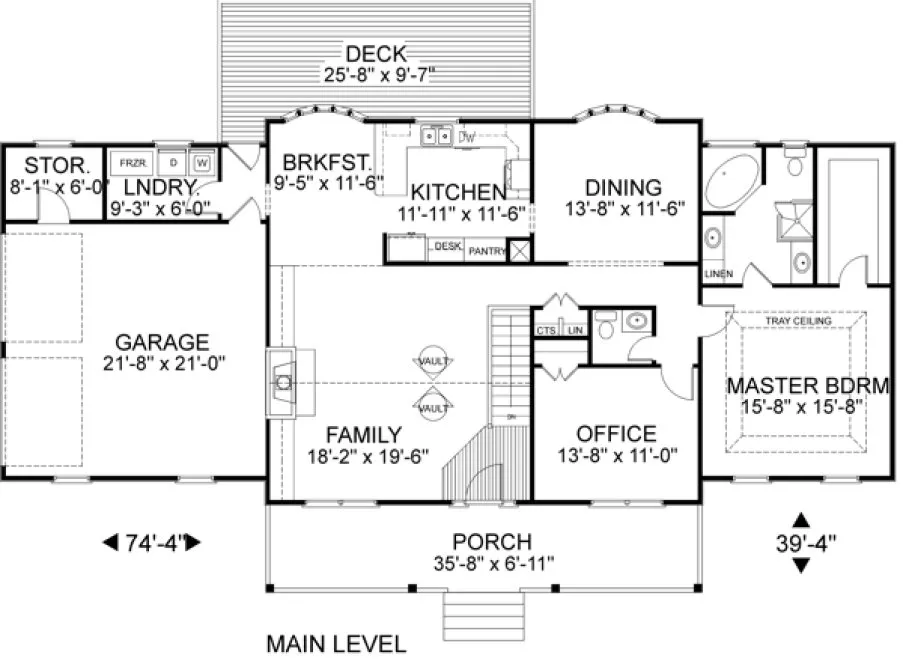 Main Floor Plan for House Plan #275132