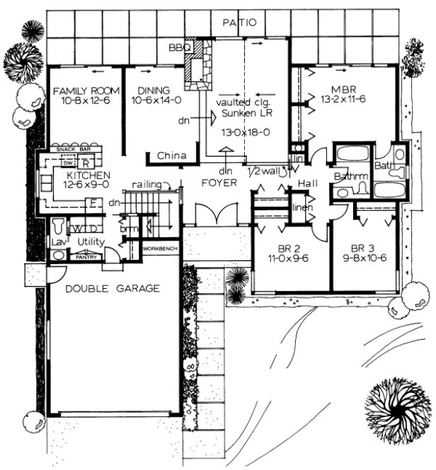 Main Floor Plan for House Plan #200247