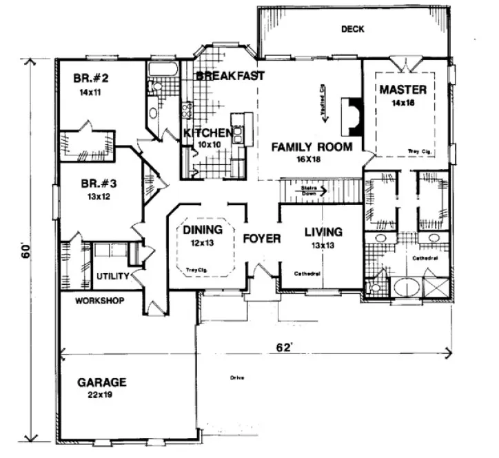 Main Floor Plan for House Plan #279032