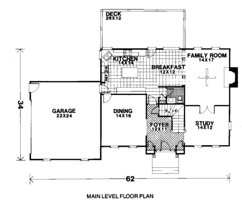 Main Floor Plan for House Plan #278032