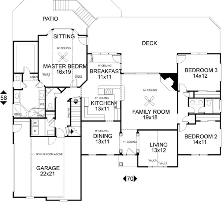 Main Floor Plan for House Plan #279122