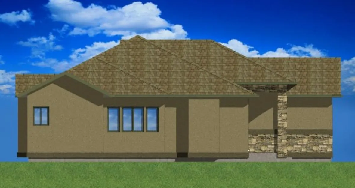 Left Elevation for House Plan #195046