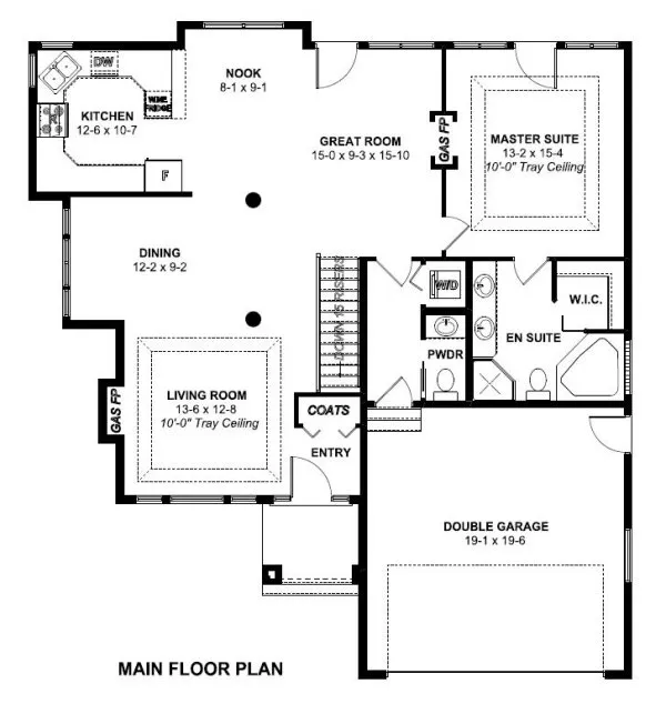 Main Floor Plan for House Plan #195046
