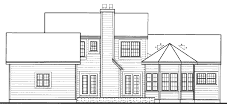 Rear Elevation for House Plan #380199