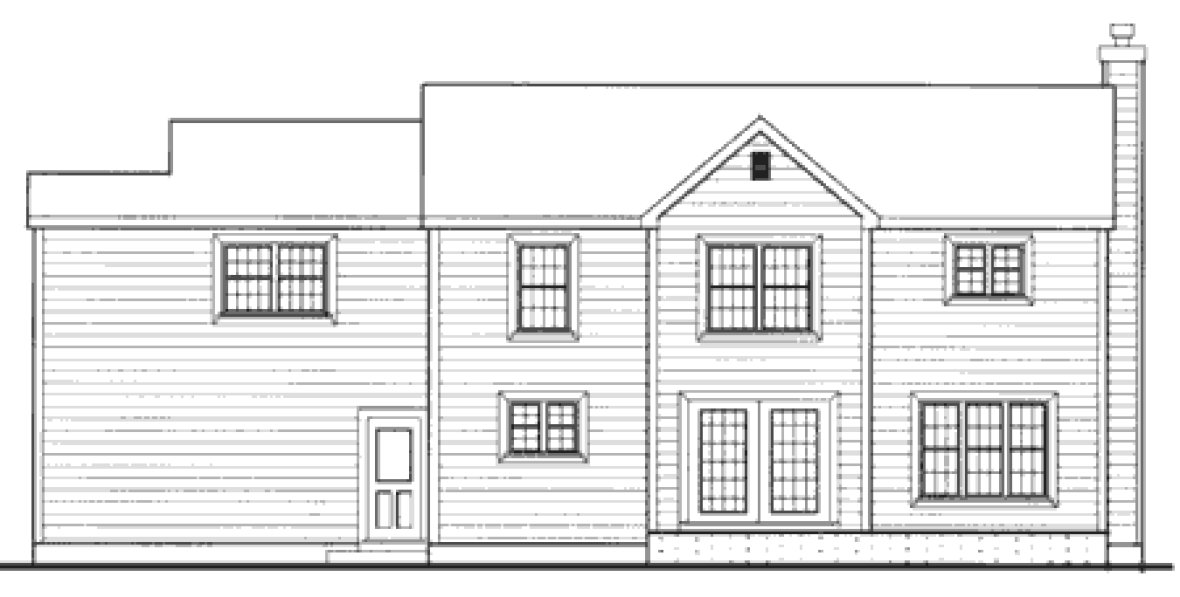 Rear Elevation for House Plan #383199