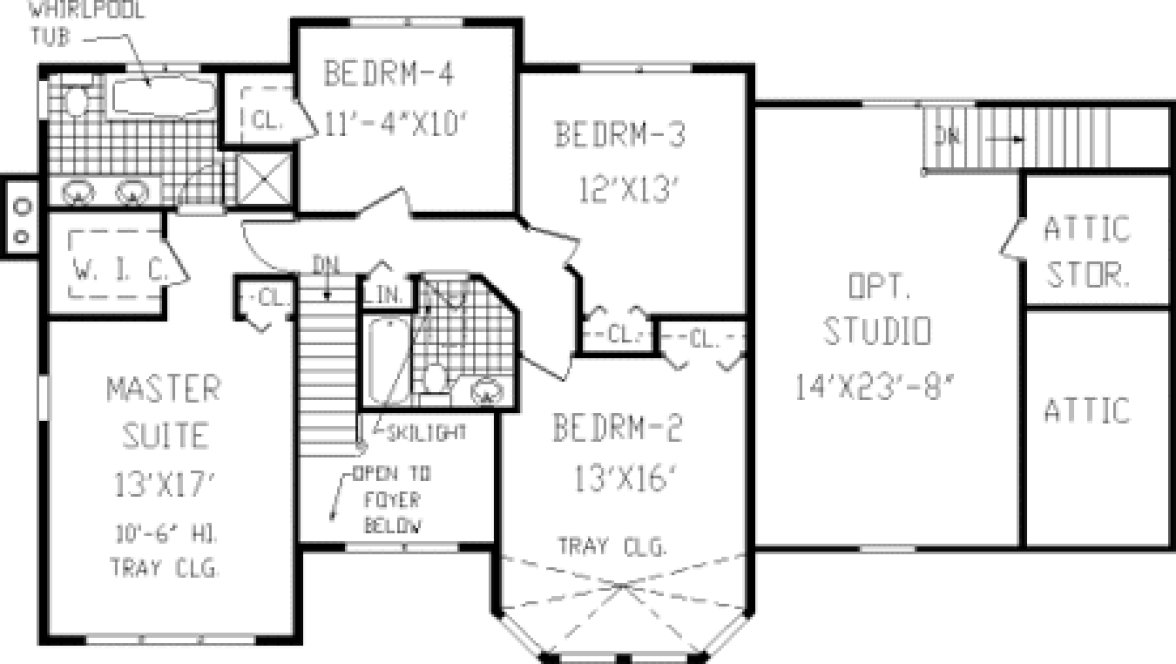 Second Floor Plan for House Plan #383199