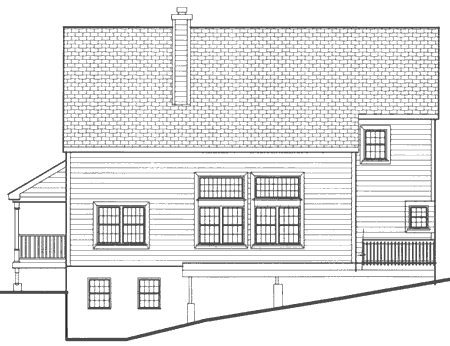 Rear Elevation for House Plan #385199