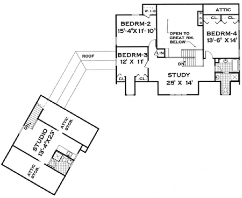 Second Floor Plan for House Plan #385199
