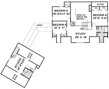Second Floor Plan for House Plan #385199