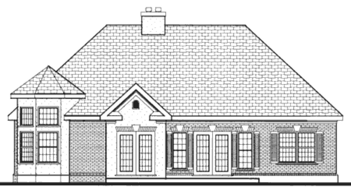 Rear Elevation for House Plan #386199