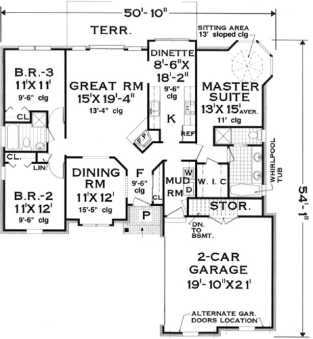 Main Floor Plan for House Plan #386199