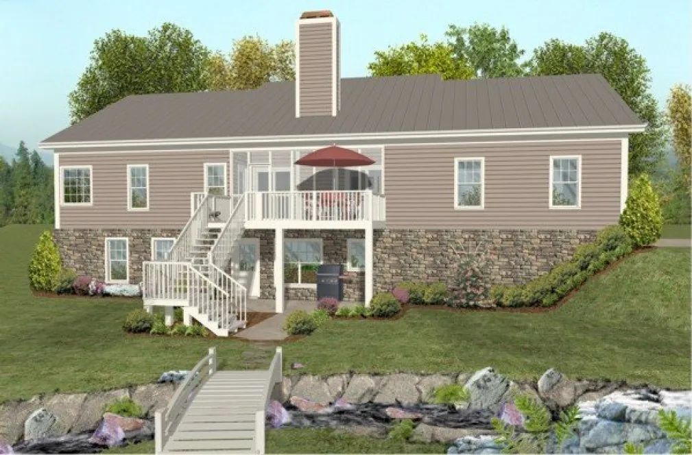 Rear Elevation for House Plan #277151