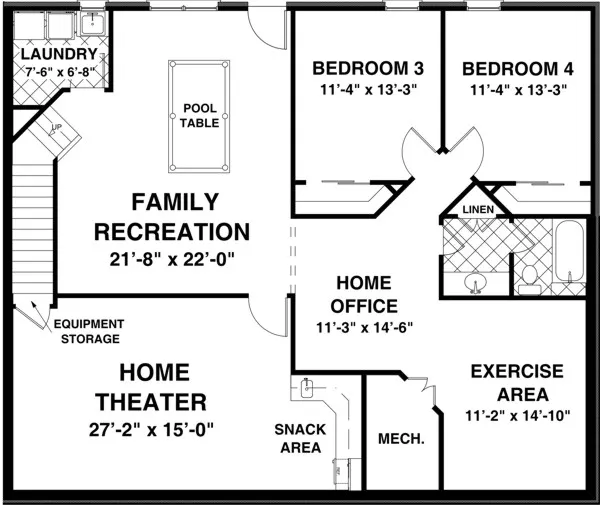 Basement Plan for House Plan #277151