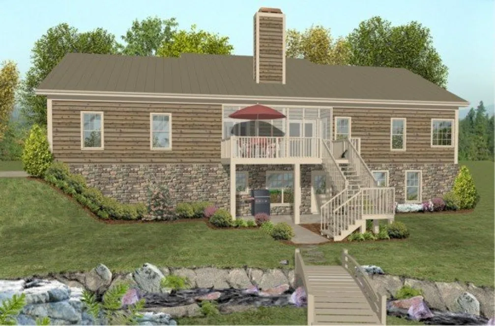 Rear Elevation for House Plan #278151