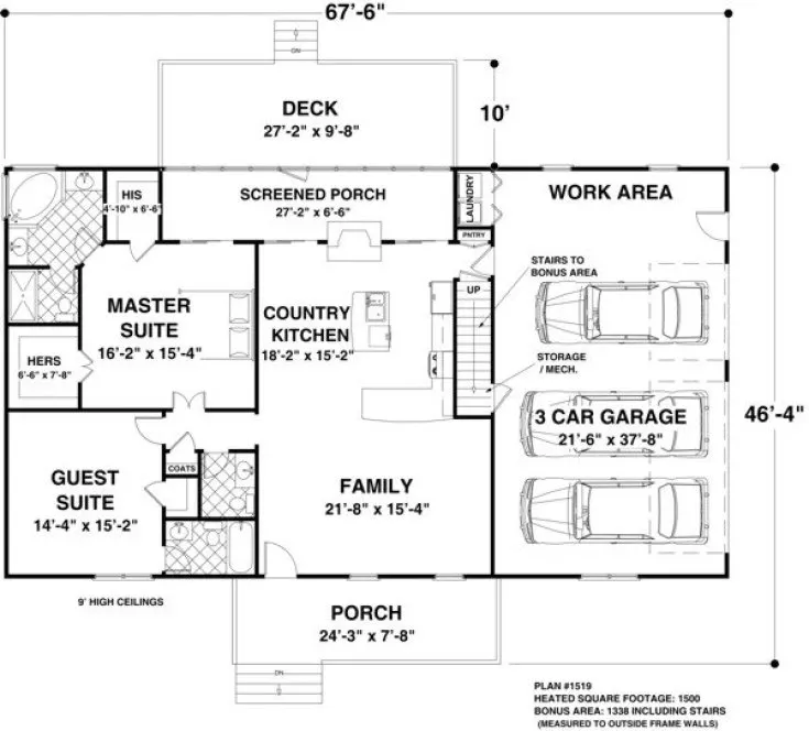 Main Floor Plan for House Plan #278151