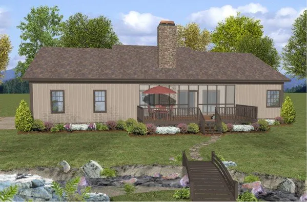Rear Elevation for House Plan #270251