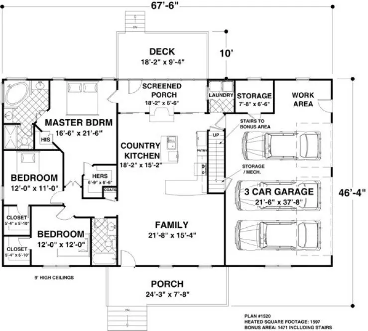 Main Floor Plan for House Plan #270251