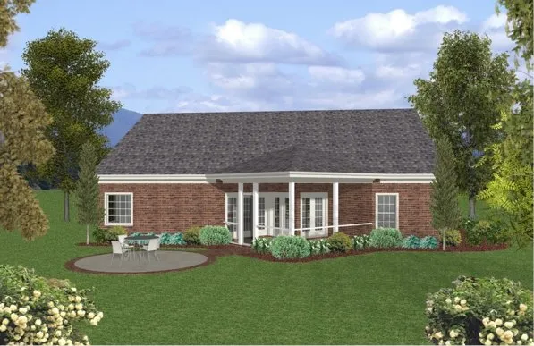 Rear Elevation for House Plan #270281