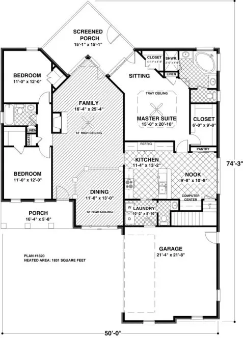 Main Floor Plan for House Plan #270281